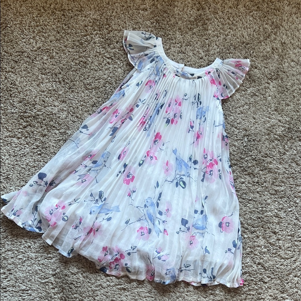 BabyGap Toddler Girl White Accordion Dress Size 3t
